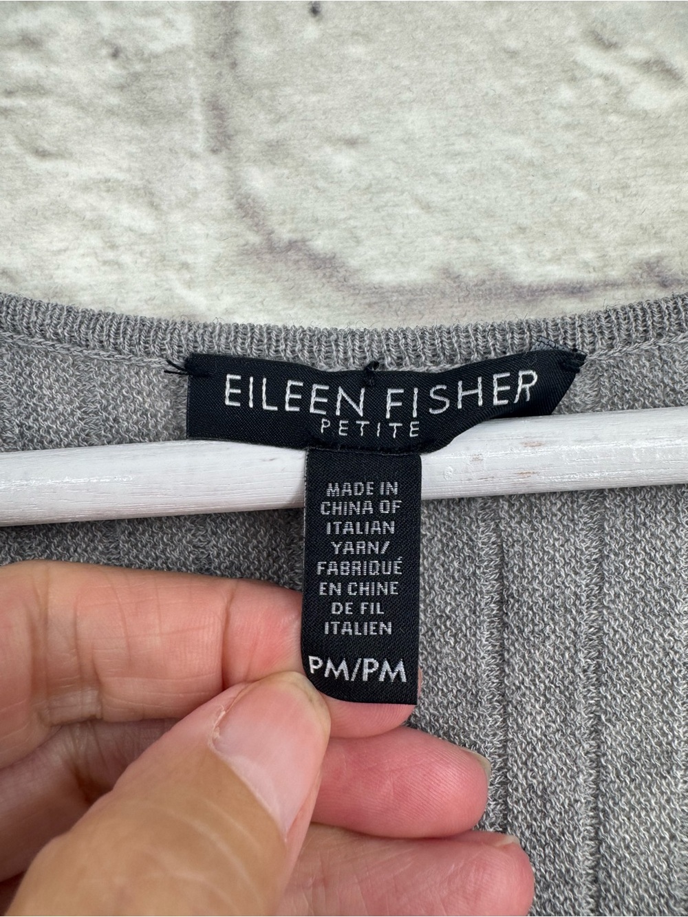 Eileen Fisher Petite M 100% Wool Ribbed Pleated A-Line Dress Gray - Picture 5 of 11